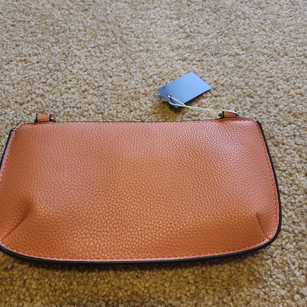 Joy Susan Dark Coral/Rust Textured Leather Wristlet Clutch - Picture 3 of 9